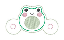 Load image into Gallery viewer, Frog Shoe Charm machine embroidery design (3 versions included) DIGITAL DOWNLOAD