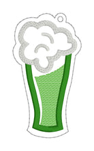 Load image into Gallery viewer, Green Beer Applique Bookmark machine embroidery design DIGITAL DOWNLOAD