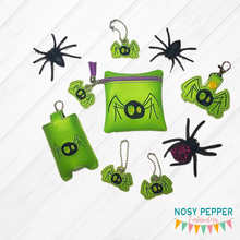 Load image into Gallery viewer, Cute Spider Set (Halloween Hop set of 4 designs) machine embroidery design DIGITAL DOWNLOAD