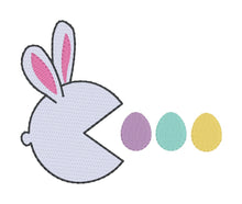 Load image into Gallery viewer, Pac-Bunny embroidery design (5 sizes included) DIGITAL DOWNLOAD