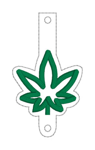 Pot leaf applique Wallet Tab (2 sizes included) TAB ONLY-- machine embroidery design DIGITAL DOWNLOAD