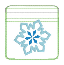 Load image into Gallery viewer, Snowflake applique ITH Bag (5 sizes available) machine embroidery design DIGITAL DOWNLOAD