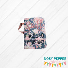 Load image into Gallery viewer, Stuff I need to remember notebook cover (2 sizes available) machine embroidery design DIGITAL DOWNLOAD