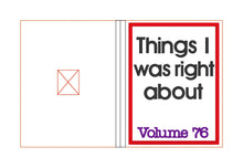 Load image into Gallery viewer, Things I was right about notebook cover (2 sizes available) machine embroidery design DIGITAL DOWNLOAD