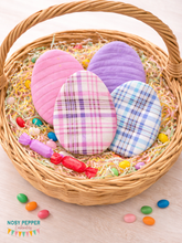 Load image into Gallery viewer, EasterEgg ITH pouch machine embroidery design (2 sizes included) DIGITAL DOWNLOAD