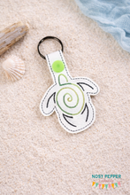 Load image into Gallery viewer, Turtle Minimalist Snap tab (single and multi included) machine embroidery design DIGITAL DOWNLOAD