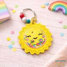 Load image into Gallery viewer, Sun shaker bookmark/bag tag/ornament machine embroidery file DIGITAL DOWNLOAD