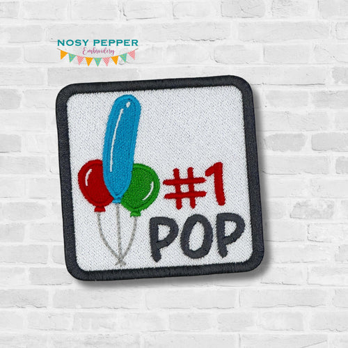 #1 Pop patch (2 sizes included) machine embroidery design DIGITAL DOWNLOAD
