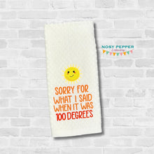 Load image into Gallery viewer, 100 Degrees machine embroidery design (4 sizes included) DIGITAL DOWNLOAD