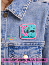 Load image into Gallery viewer, Call Me Never patch (2 sizes included) machine embroidery design DIGITAL DOWNLOAD
