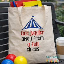 Load image into Gallery viewer, One Juggler away from a full circus machine embroidery design (5 sizes included) DIGITAL DOWNLOAD