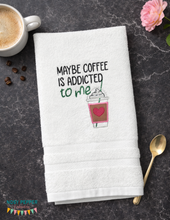 Load image into Gallery viewer, Maybe Coffee applique machine embroidery design (4 sizes included) DIGITAL DOWNLOAD