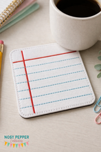 Load image into Gallery viewer, Notepad Coaster 4x4 machine embroidery design DIGITAL DOWNLOAD