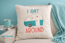 Load image into Gallery viewer, I Get Around applique machine embroidery design (5 sizes included) MB Feb '24 DIGITAL DOWNLOAD