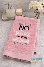 Load image into Gallery viewer, No Selfies in the Bathroom machine embroidery file (4 sizes included) Digital Download