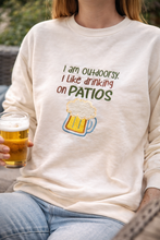 Load image into Gallery viewer, I'm outdoorsy. I like drinking on patios beer applique version (4 sizes included) machine embroidery design DIGITAL DOWNLOAD