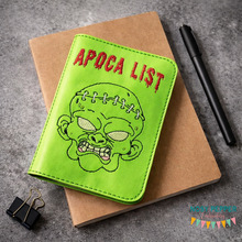 Load image into Gallery viewer, Apoca list Notebook cover (2 sizes available) machine embroidery design DIGITAL DOWNLOAD