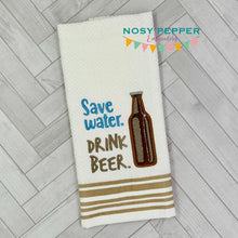 Load image into Gallery viewer, Save Water Applique machine embroidery design (5 sizes included) DIGITAL DOWNLOAD