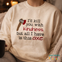Load image into Gallery viewer, Kill with kindness applique machine embroidery design (4 sizes included) DIGITAL DOWNLOAD