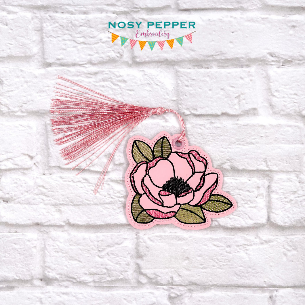 Peony bookmark machine embroidery file DIGITAL DOWNLOAD