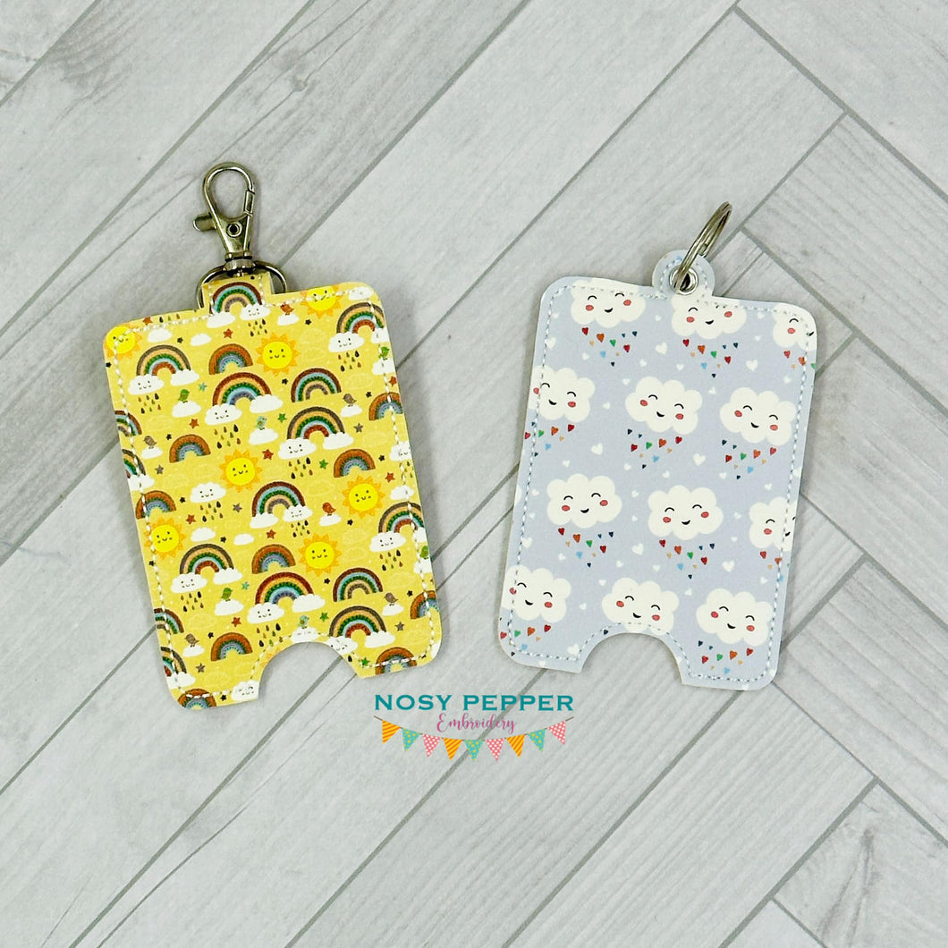 Lanyard card case machine embroidery design 5x7 hoop (eyelet and snap tab designs included) DIGITAL DOWNLOAD