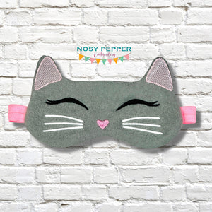 Cat Sleep Mask machine embroidery design (2 sizes included) DIGITAL DOWNLOAD