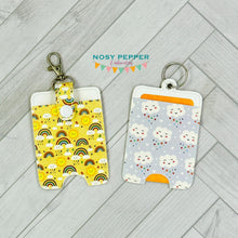 Load image into Gallery viewer, Lanyard card case machine embroidery design 5x7 hoop (eyelet and snap tab designs included) DIGITAL DOWNLOAD