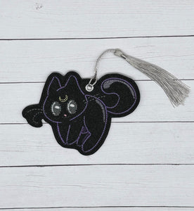 Moon Kitty bookmark/bag tag/ornament machine embroidery file DIGITAL DOWNLOAD
