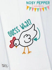Chicken Butt Machine Embroidery Design (5 sizes and 2 versions included) DIGITAL DOWNLOAD