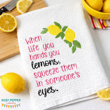 Load image into Gallery viewer, When life hands you lemons machine embroidery design (4 sizes included) DIGITAL DOWNLOAD