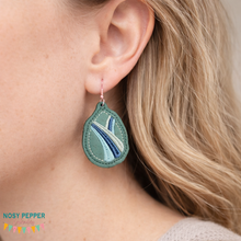 Load image into Gallery viewer, Wave ITH earrings machine embroidery design DIGITAL DOWNLOAD