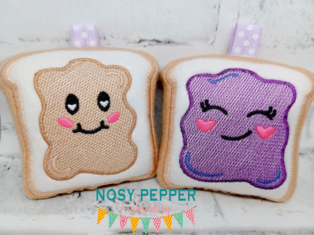Peanut Butter & Jelly Mini Stuffies Machine Embroidery Design DIGITAL ...