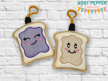 Load image into Gallery viewer, Peanut Butter &amp; Jelly Mini Stuffies Machine Embroidery Design DIGITAL DOWNLOAD