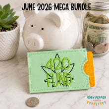 Load image into Gallery viewer, 420 Fund Card Case June '26 Mega Bundle machine embroidery design DIGITAL DOWNLOAD