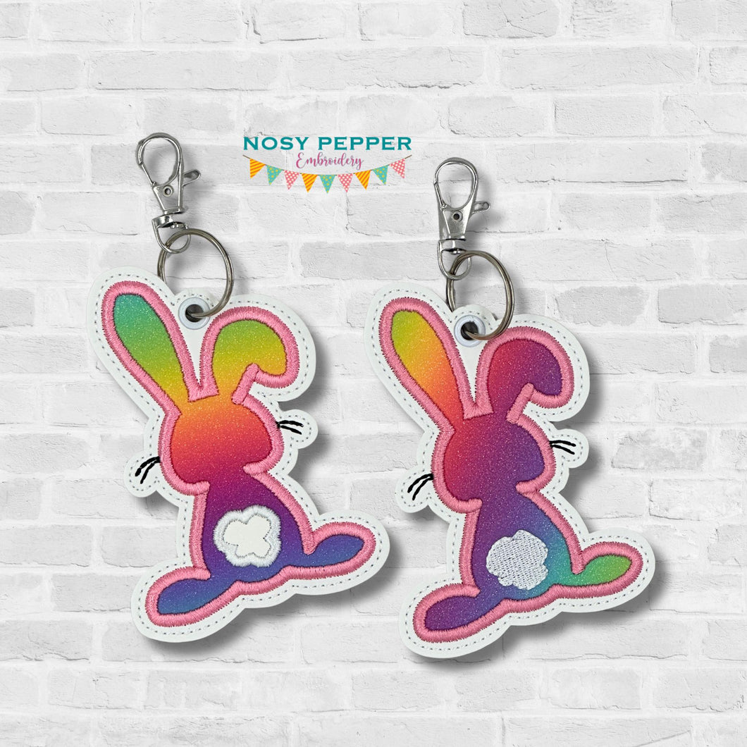 Bunny Butt Applique Bookmark/bag tag/ornament (2 versions included) machine embroidery design DIGITAL DOWNLOAD