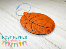 Load image into Gallery viewer, Basketball Puff bookmark/ornament/bag tag machine embroidery design DIGITAL DOWNLOAD