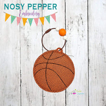 Load image into Gallery viewer, Basketball Puff bookmark/ornament/bag tag machine embroidery design DIGITAL DOWNLOAD