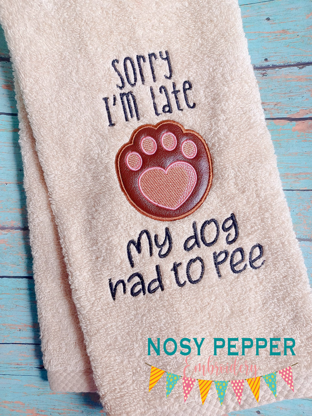 Sorry I'm Late Dog applique May Patreon Bundle machine embroidery design (5 sizes included) DIGITAL DOWNLOAD