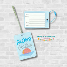 Load image into Gallery viewer, Aloha Beaches luggage tag set SKILL BUILDER BUNDLE machine embroidery design DIGITAL DOWNLOAD