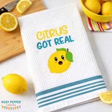 Load image into Gallery viewer, Citrus got real Applique machine embroidery design (5 sizes included) DIGITAL DOWNLOAD