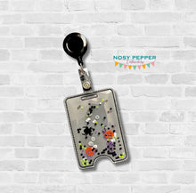 Load image into Gallery viewer, Shaker badge reel case machine embroidery design DIGITAL DOWNLOAD