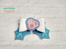 Load image into Gallery viewer, Holly ITH Bow (2 sizes included) machine embroidery design DIGITAL DOWNLOAD