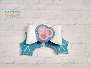 Holly ITH Bow (2 sizes included) machine embroidery design DIGITAL DOWNLOAD