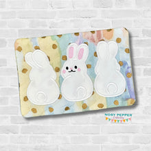 Load image into Gallery viewer, Bunny Butt applique mug rug March 25 Mystery Bundle machine embroidery design (4 sizes, envelope and turned styles included) DIGITAL DOWNLOAD
