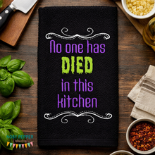 Load image into Gallery viewer, No one has died in this kitchen machine embroidery design (4 sizes included) DIGITAL DOWNLOAD