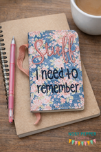 Load image into Gallery viewer, Stuff I need to remember notebook cover (2 sizes available) machine embroidery design DIGITAL DOWNLOAD