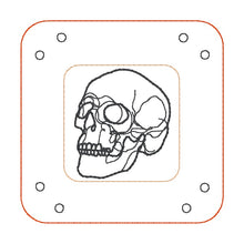 Load image into Gallery viewer, Skull ITH tray set --2026 Spooky Mystery Bundle-- machine embroidery design (includes 6 sizes) DIGITAL DOWNLOAD