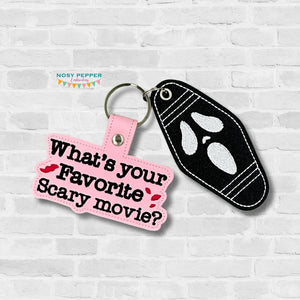 Ghost Face snap tab and eyelet fob set (single and multi files included) machine embroidery design DIGITAL DOWNLOAD
