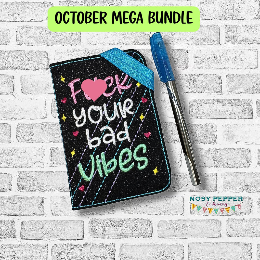 F@ck Your Bad Vibes Cover 25 Fall Mature Mystery Bundle 2 sizes available machine embroidery design DIGITAL DOWNLOAD