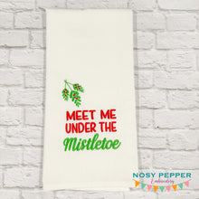 Load image into Gallery viewer, Under The Mistletoe machine embroidery design (4 sizes included) DIGITAL DOWNLOAD